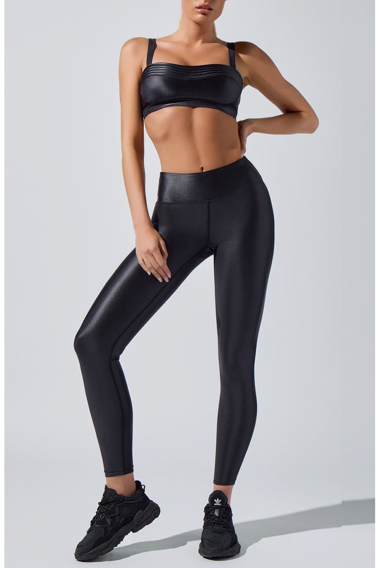 Celine High Waist Leggings, Alternate, color, BLACK
