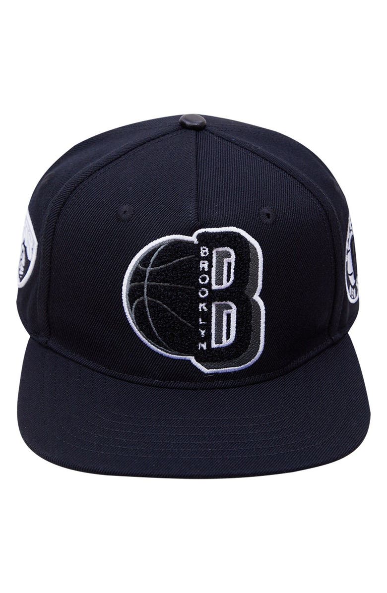 PRO STANDARD Men's Pro Standard Black Brooklyn Nets Mashup Logos Snapback Hat, Alternate, color,