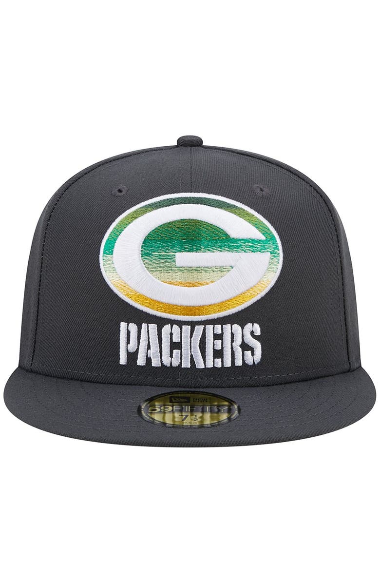 New Era Men's New Era Graphite Green Bay Packers Color Dim 59FIFTY Fitted Hat, Alternate, color, 