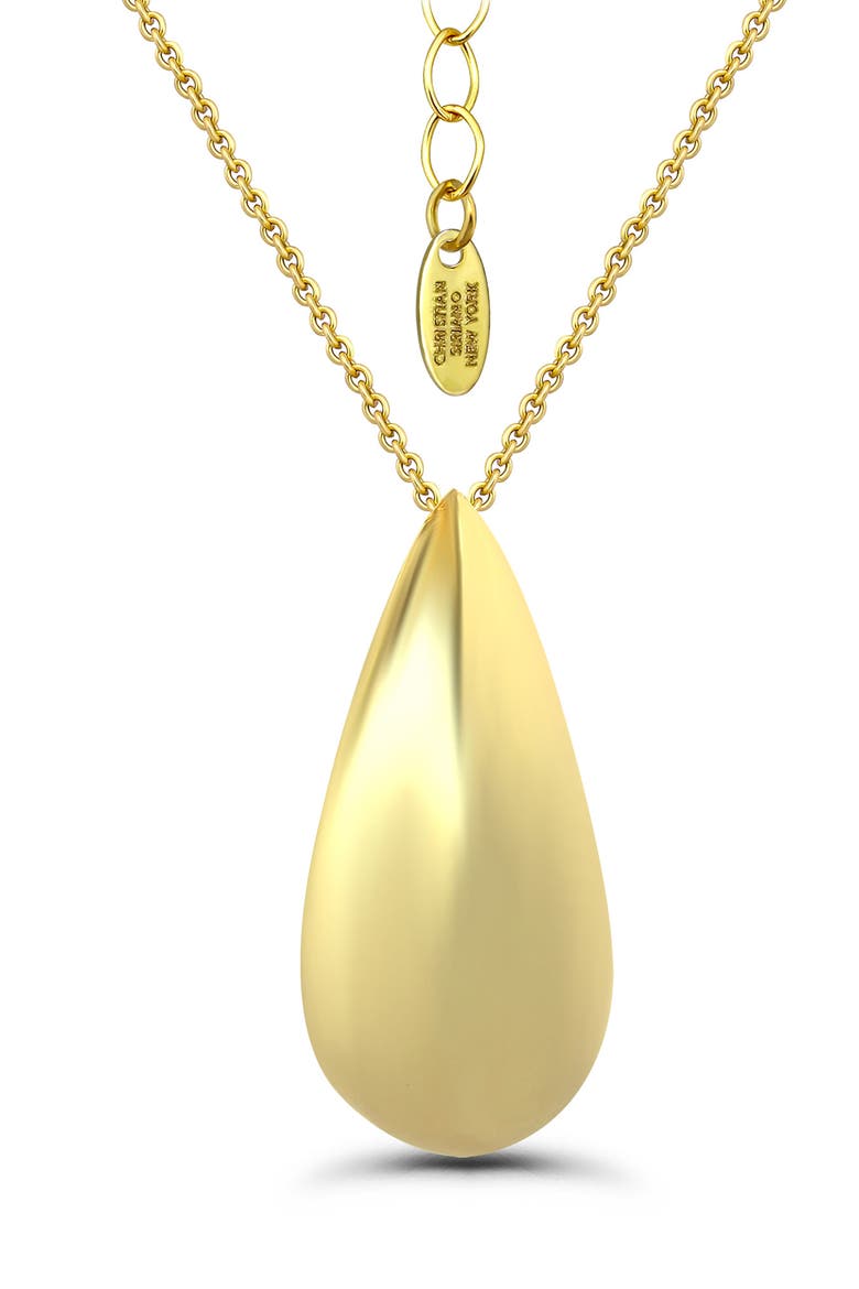 Sculpted Teardrop Pendant Necklace, Main, color, GOLD