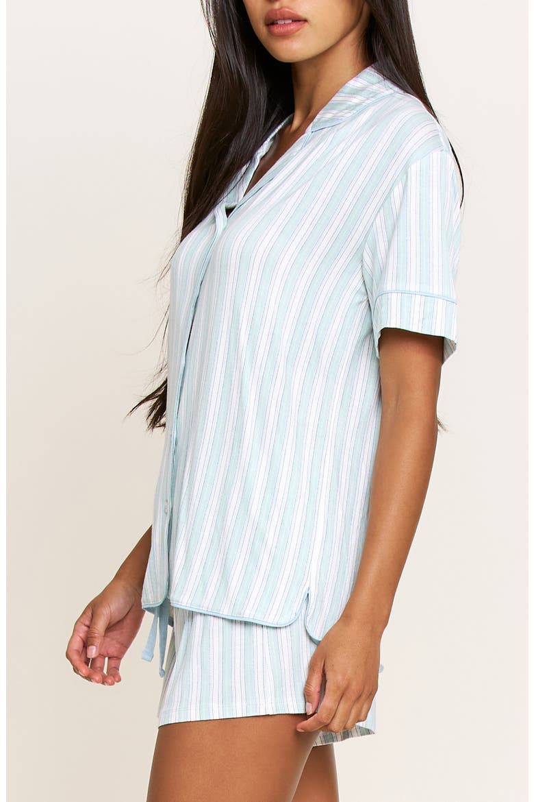 All American Shortie Pajamas, Alternate, color, SAGE STITCHED STRIPE