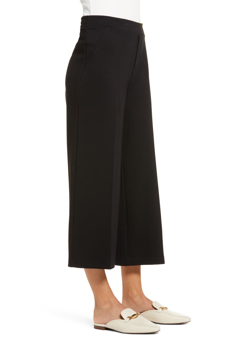 High Waist Crop Wide Leg Pants (Nordstrom Exclusive), Alternate, color, BLACK