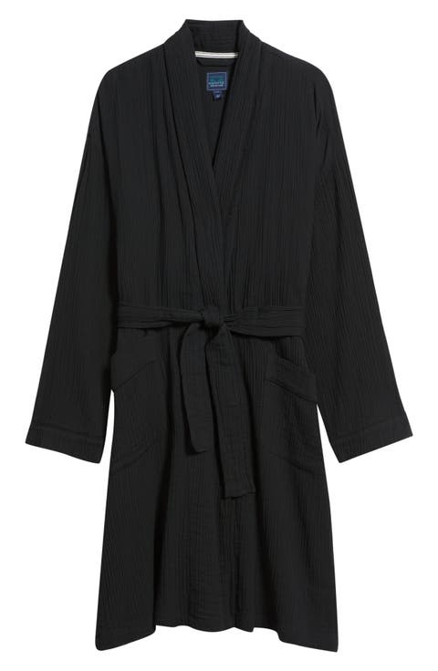 Seaside Cotton Crepe Shawl Collar Robe
