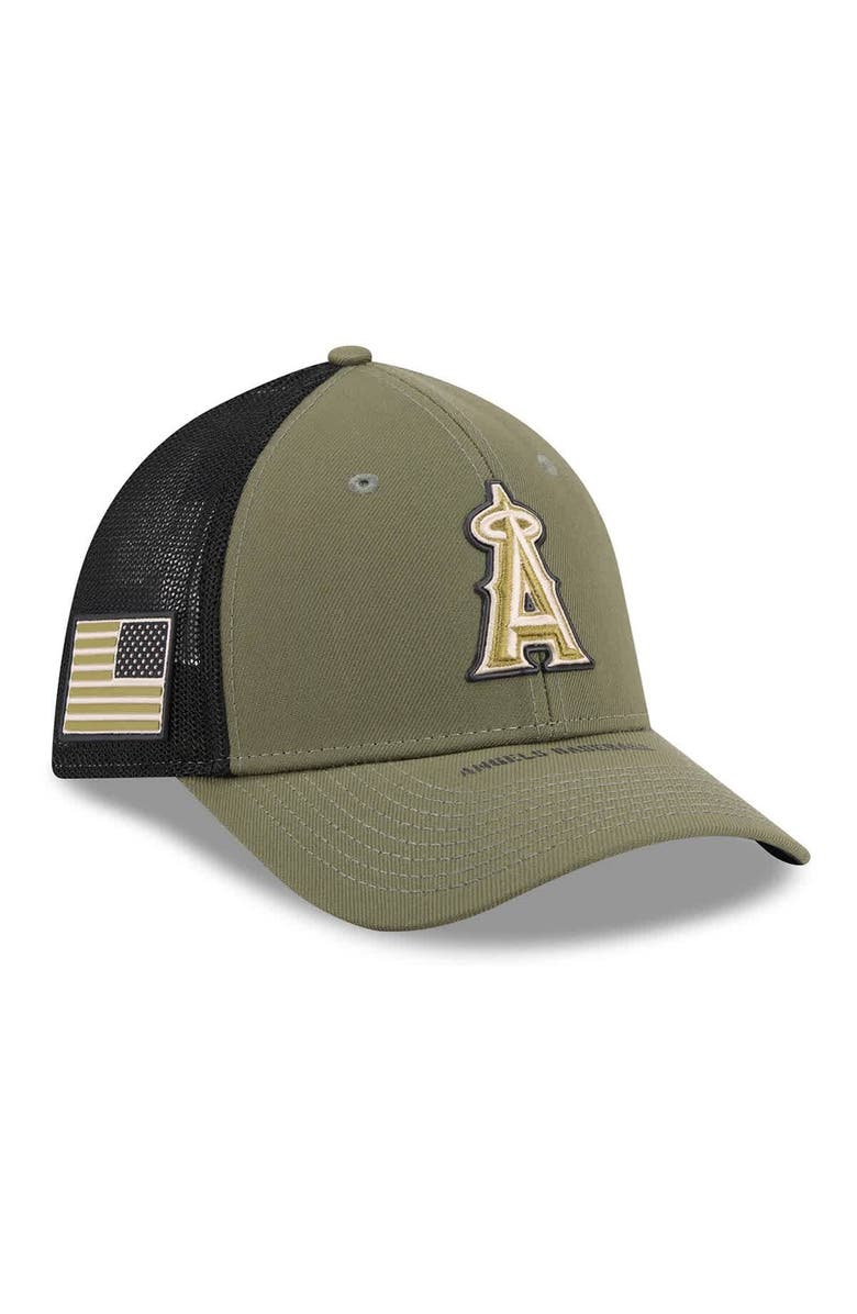 New Era Men's New Era  Olive Los Angeles Angels 2026 Armed Forces Day 39THIRTY M-Crown Flex Hat, Main, color, Olive