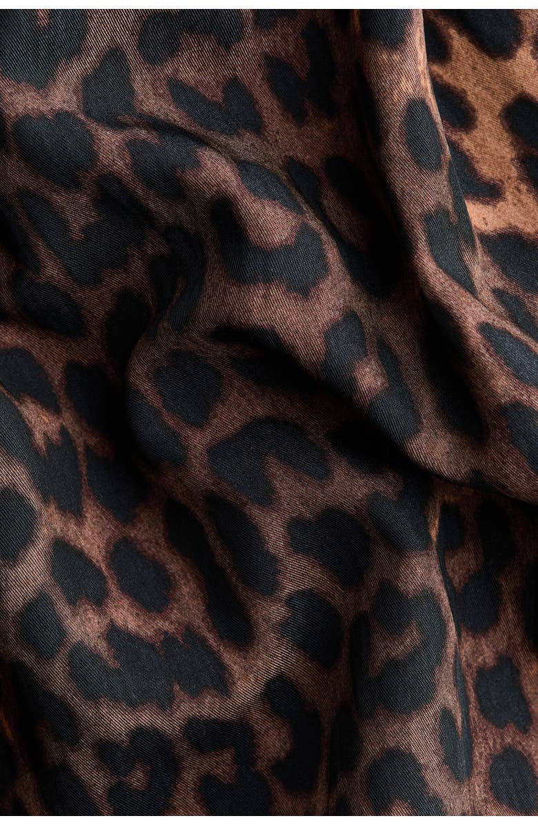 H&M Printed Flared-skirt Dress, Alternate, color, Dark Brown/Leopard Print