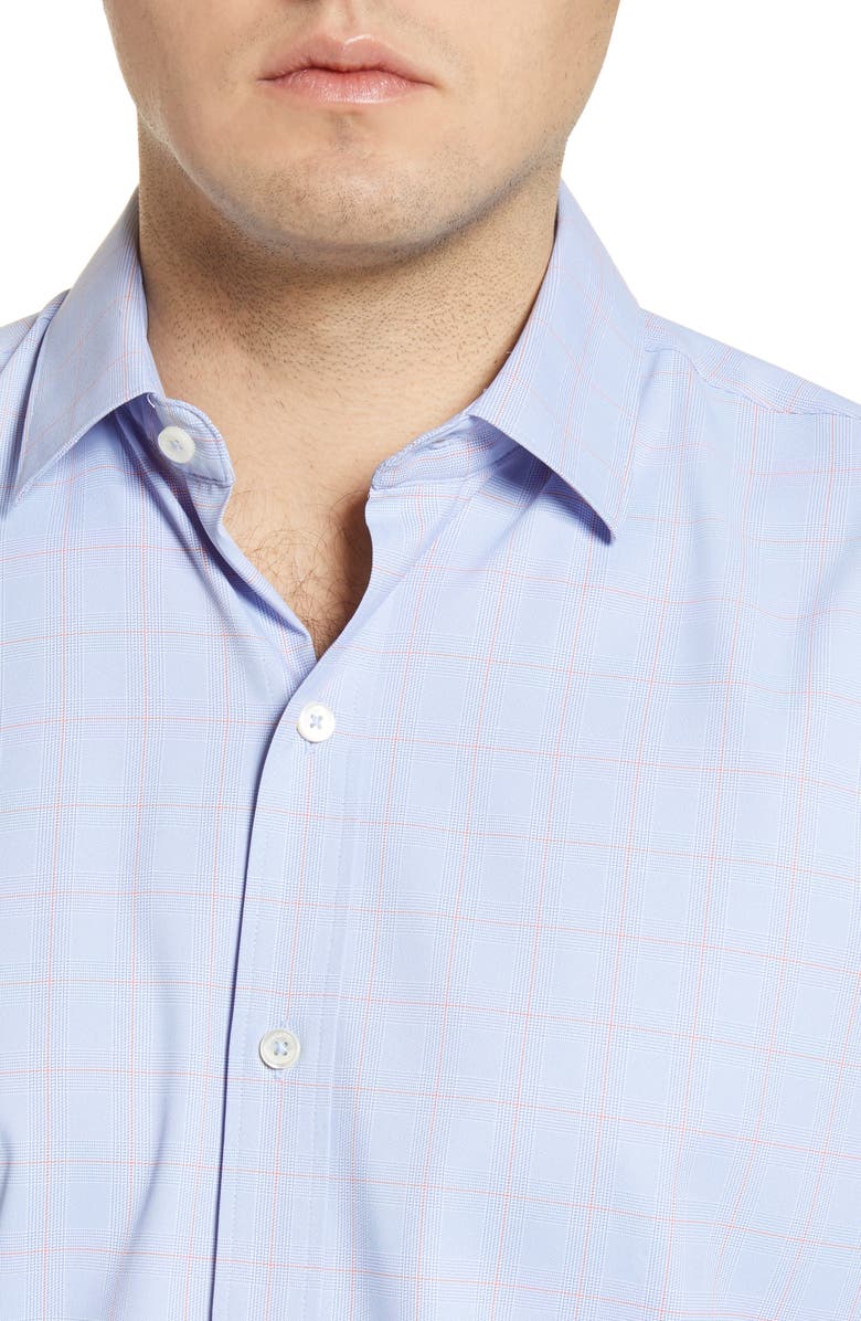 Bugatchi Shaped Check Button-Up Performance Shirt, Alternate, color, 