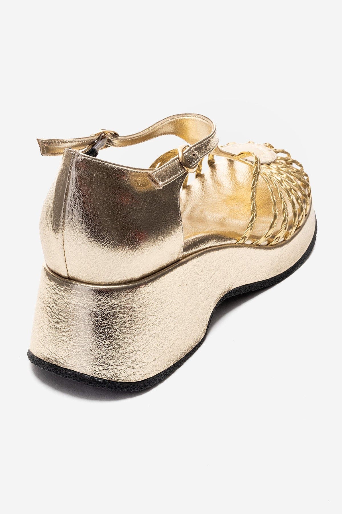 Barry Woven Wedge Sandal, Alternate, color, Gold
