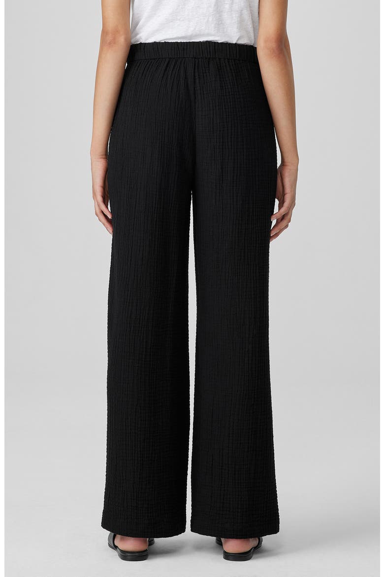 Organic Cotton Drawstring Straight Leg Pants, Alternate, color, BLACK