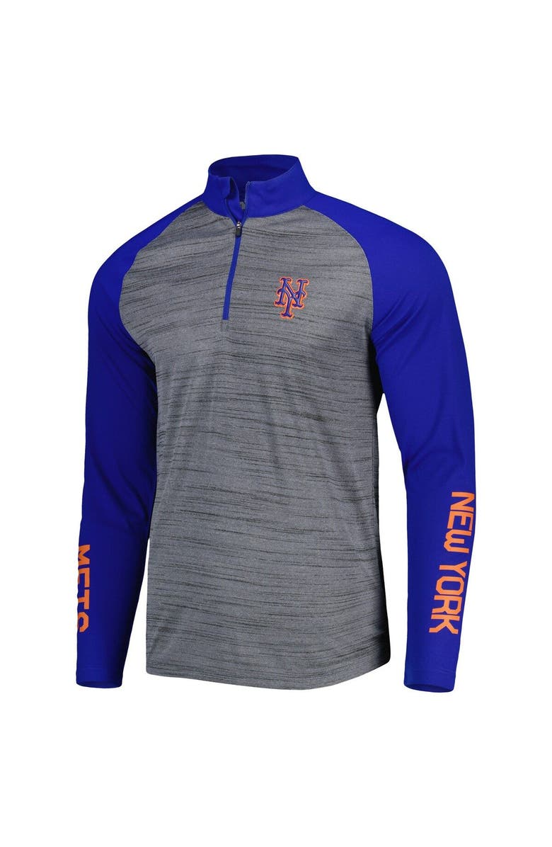 LEVELWEAR Men's Levelwear Heather Gray New York Mets Vandal Raglan Quarter-Zip Top, Alternate, color, Heather Gray