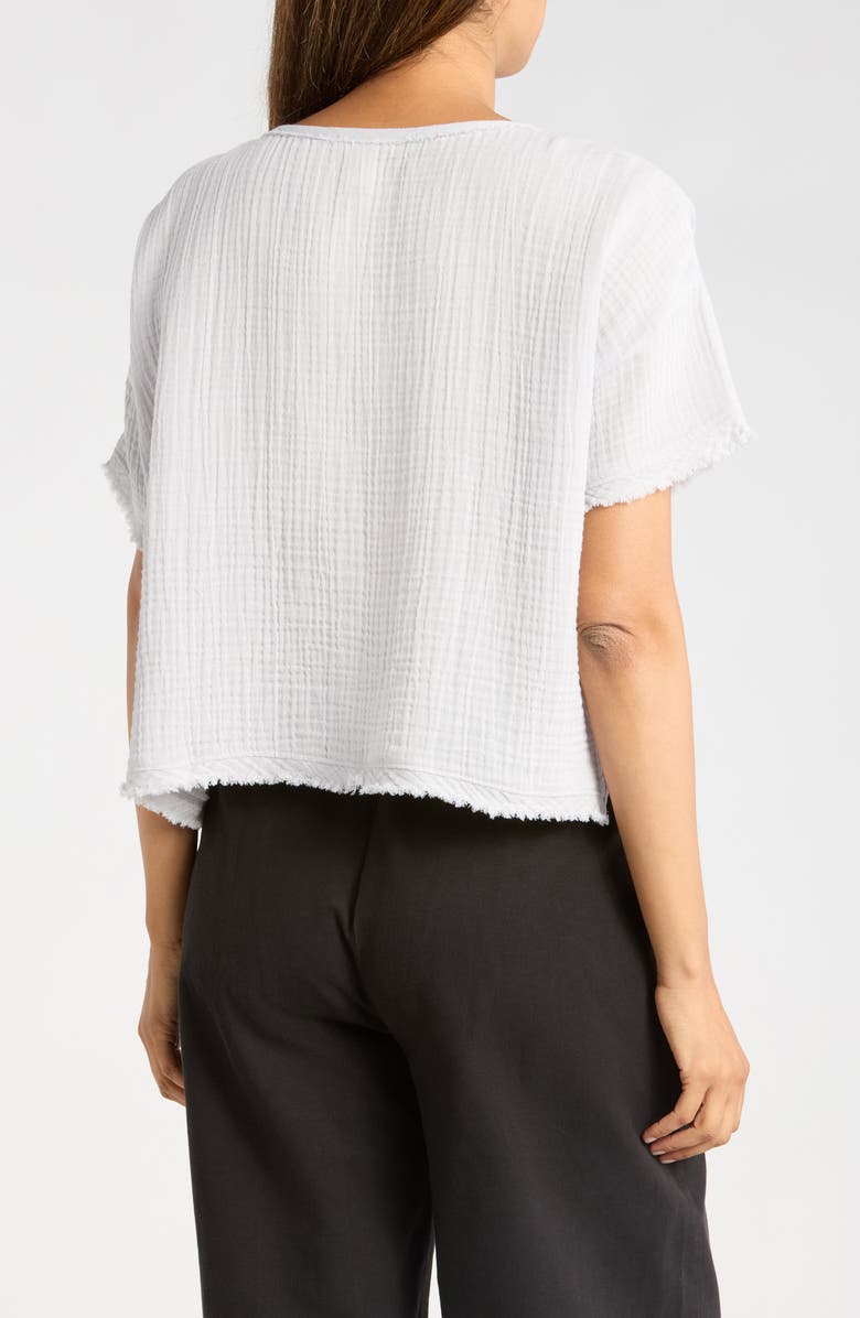 Eileen Fisher Short Sleeve Organic Cotton Gauze Boxy Top, Alternate, color,