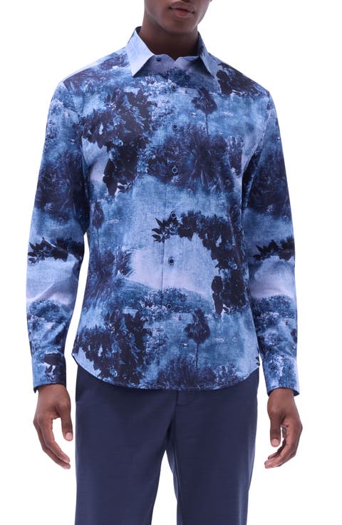 Julian Shaped Fit Stretch Cotton Button-Up Shirt