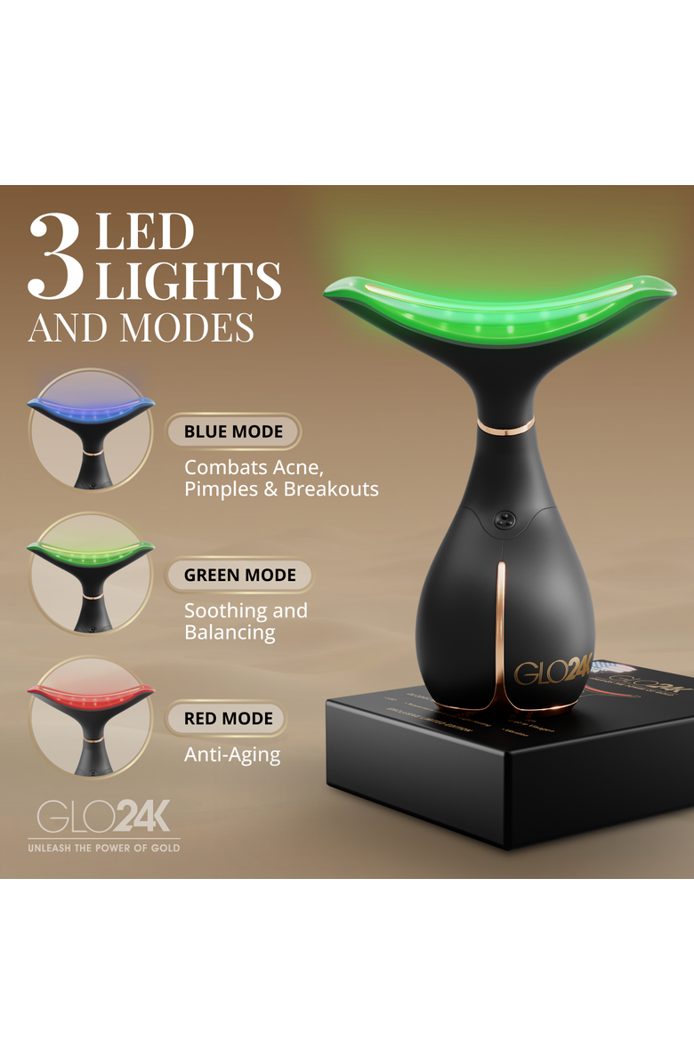 GLO24K UNLEASH THE POWER OF GOLD Skin Rejuvenation Beauty Device for Face and Neck, Alternate, color, Na