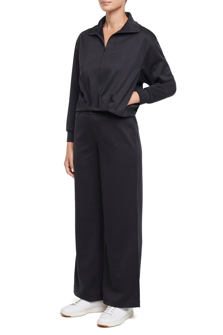 Bubble Hem Full Zip Jacket, Alternate, color, BLACK BEAUTY