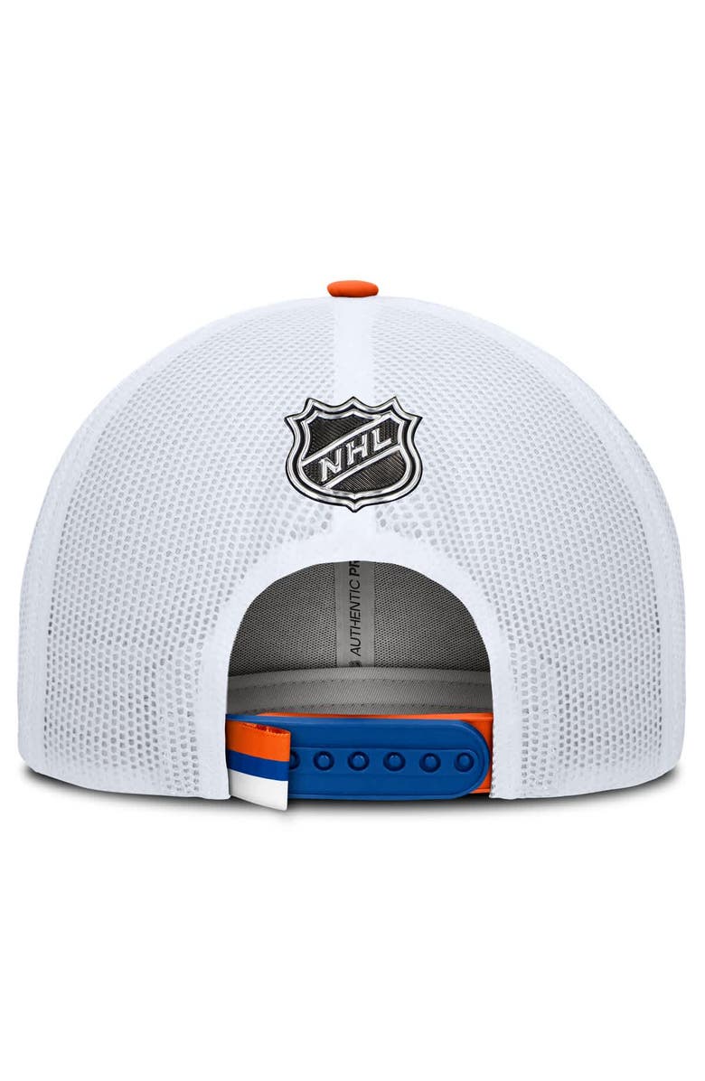FANATICS Men's Fanatics Royal/White New York Islanders Authentic Pro Rink Trucker Hat, Alternate, color, Royal
