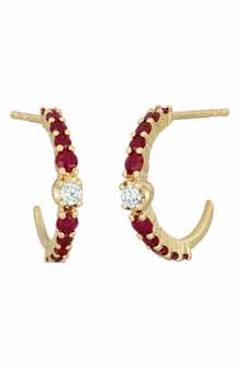 Bony Levy El Mar Diamond & Gemstone Hoop Earrings