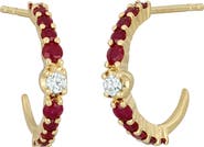 Bony Levy El Mar Diamond & Gemstone Hoop Earrings