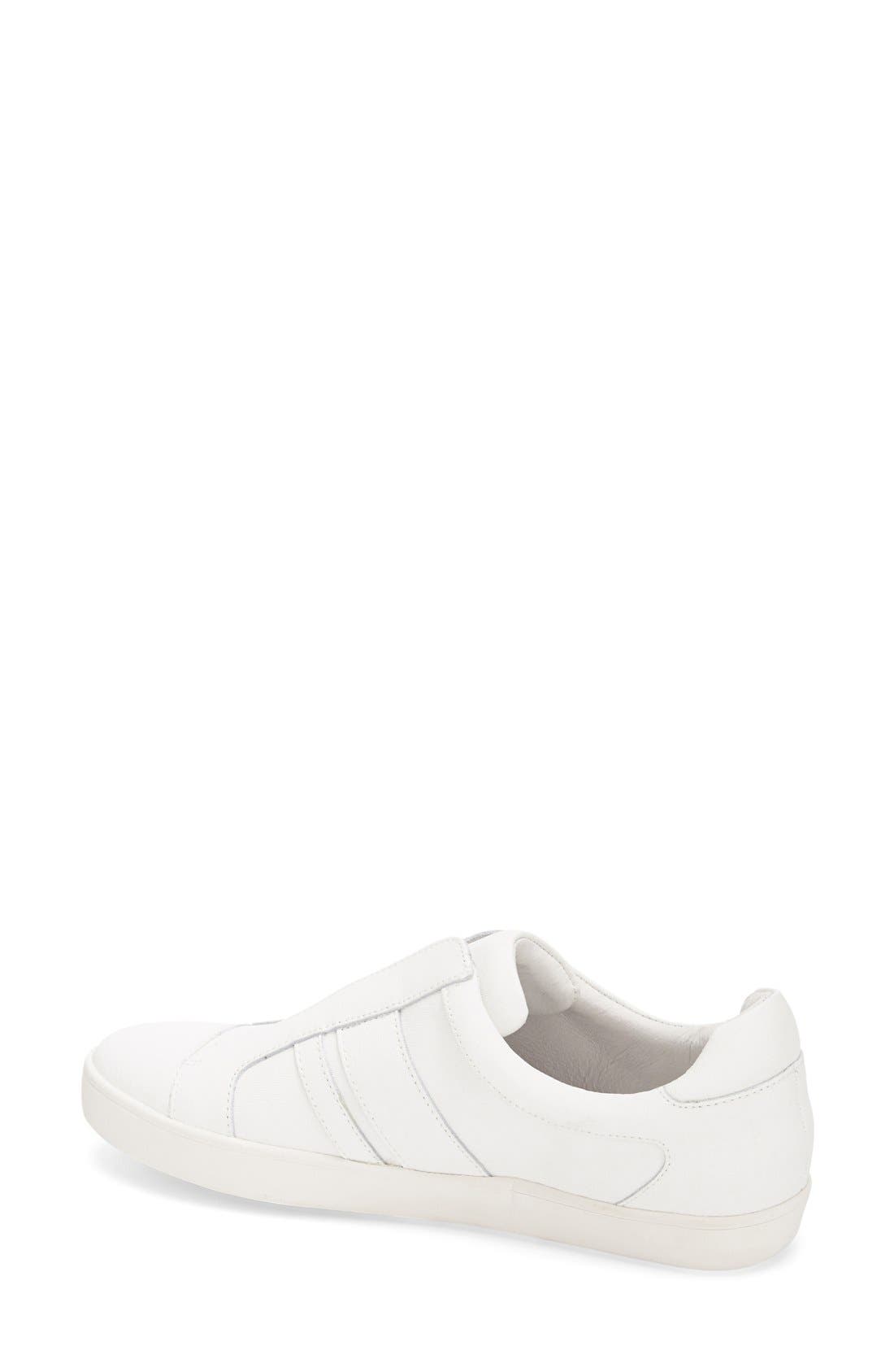 'Laurel' Slip-On Leather Sneaker, Alternate, color, WHITE CANVAS