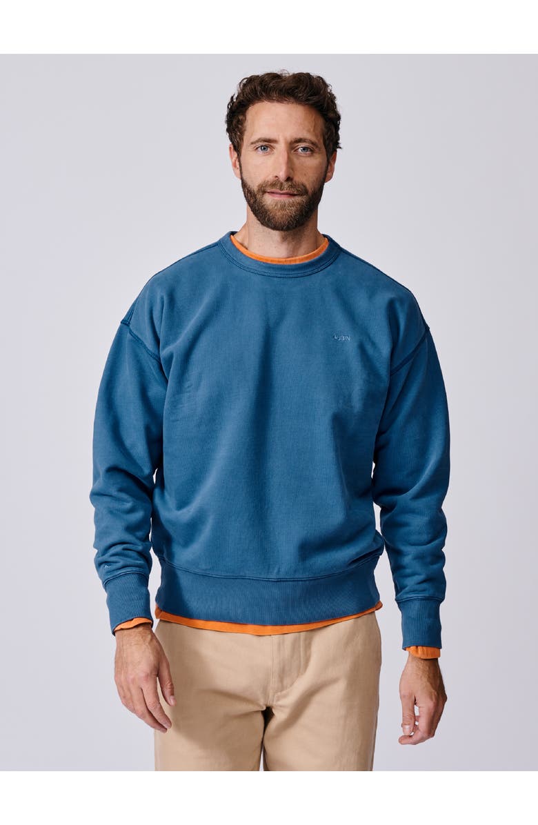 Aubin Brandon Crew Neck Relaxed Sweatshirt, Main, color, Washed Cobalt
