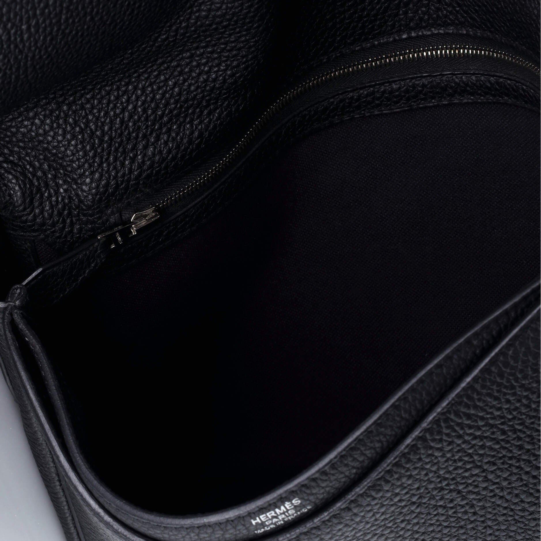 Pre-Owned Hermes Steve Light Junior Messenger Bag Togo, Alternate, color, Bleu Indigo