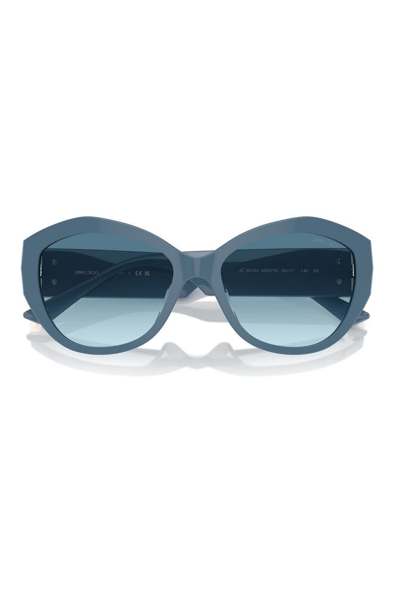 55mm Butterfly Sunglasses, Alternate, color, BLUE