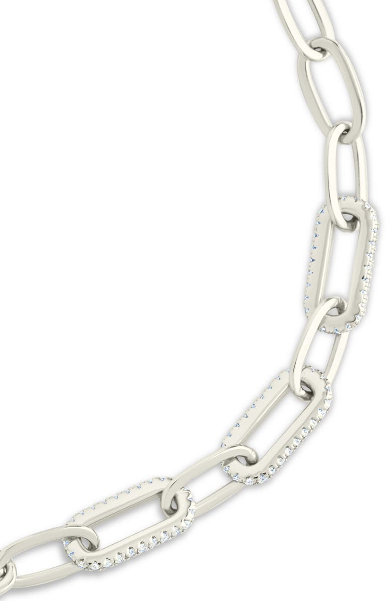 Sterling Forever Hallie Paper Clip Chain Bracelet, Alternate, color, Silver
