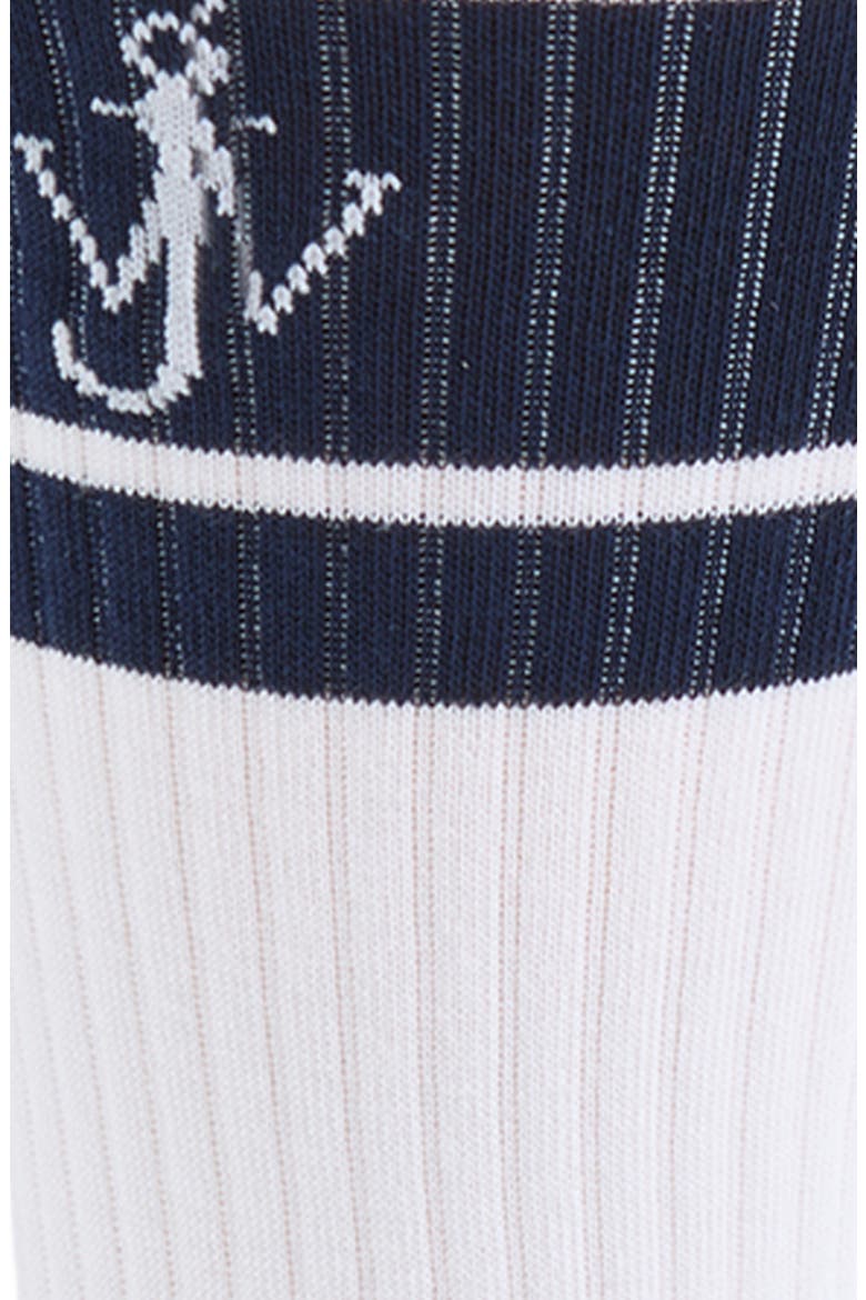 Sports Anchor Logo Crew Socks, Alternate, color, WHITE/ BLUE