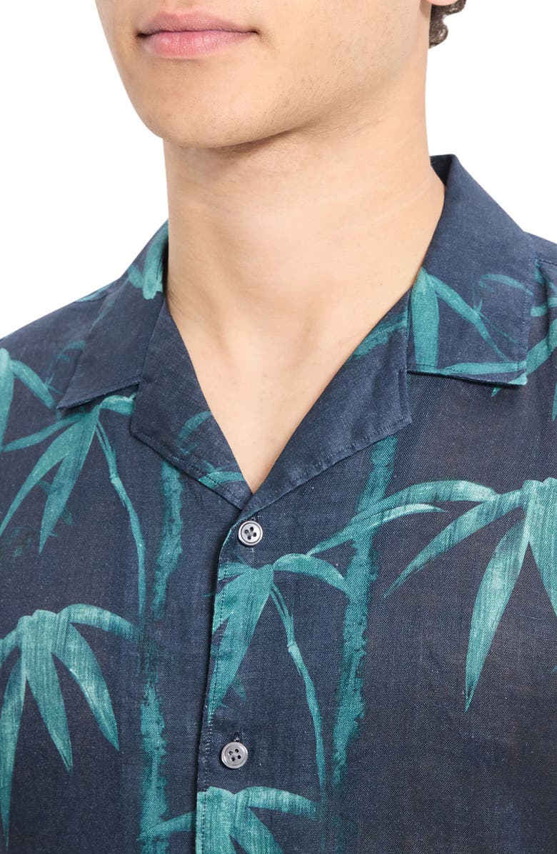 Theory Irving Short Sleeve Linen Button-Up Camp Shirt, Alternate, color, 