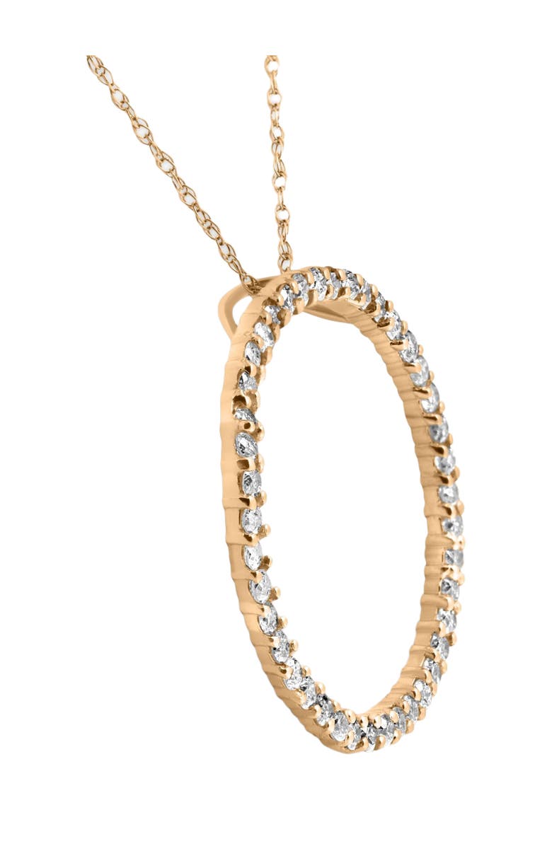 Bliss Diamond 1 Ct Real Diamond Circle Of Life Eternity Round Pendant 14K or Gold, Alternate, color, 