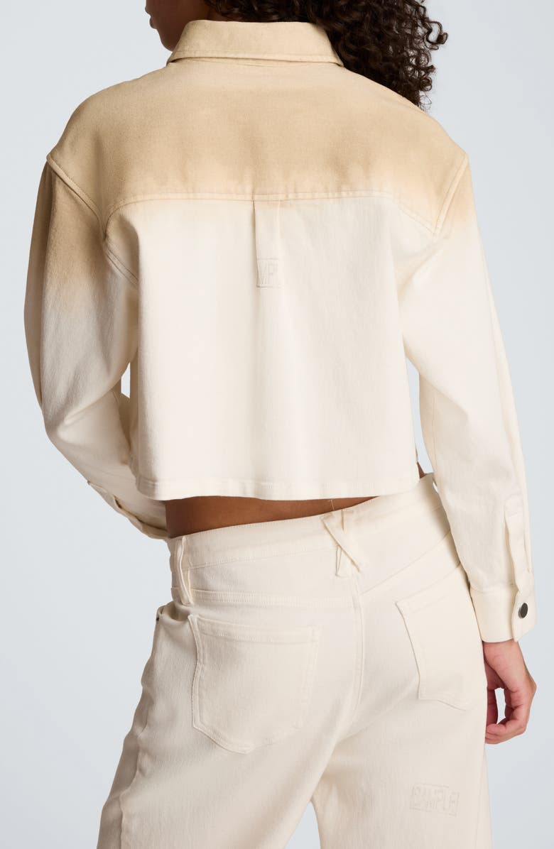 Kenneth Cole Oversize Dip Dye Crop Shacket, Alternate, color, Tan Gradient