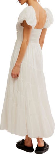 Sundrenched Smocked Puff Sleeve Maxi Dress