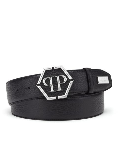 Leather Belt Hexagon Men