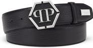 PHILIPP PLEIN Leather Belt Hexagon Men