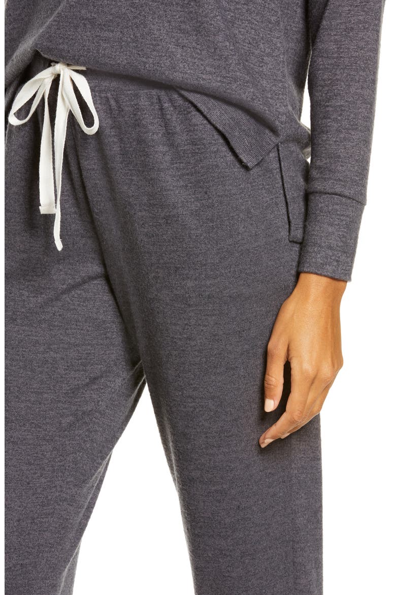 Alexandra Brushed Knit Pajamas, Alternate, color, DARK HEATHER GREY