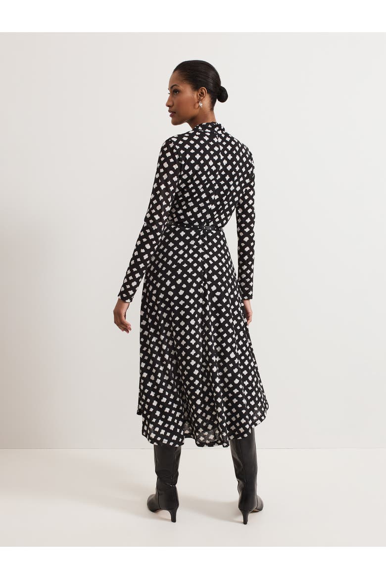 Caitlin Asymmetric Wrap Midi Dress, Alternate, color, Black