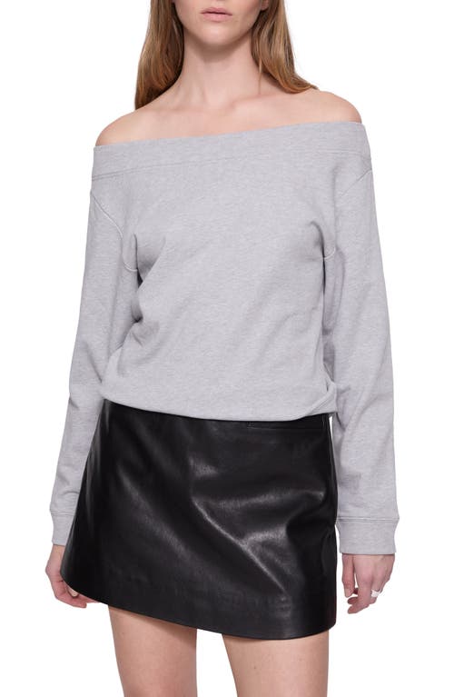 Rebecca Minkoff Kora Off Shoulder Sweatshirt In Heather Grey