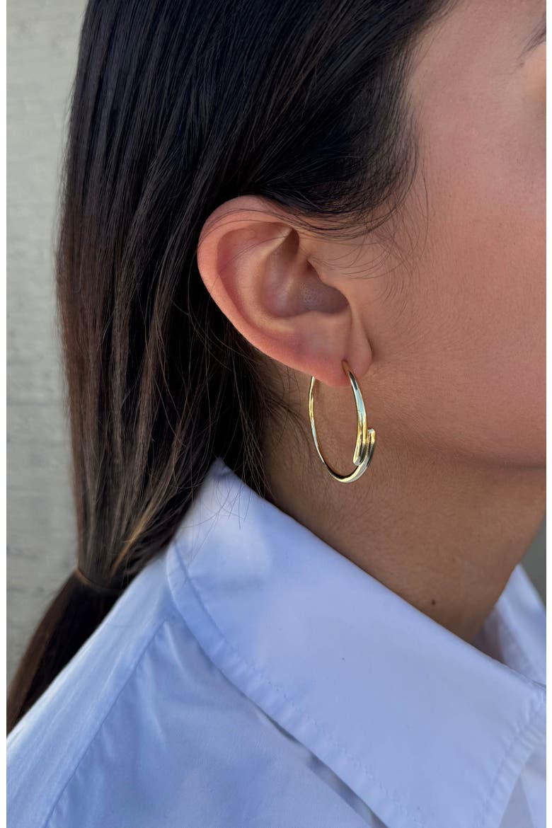 Overlapping Hoop Earrings, Alternate, color, GOLD
