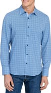 CONSTRUCT Houndstooth Plaid Stretch Button-Up Shirt