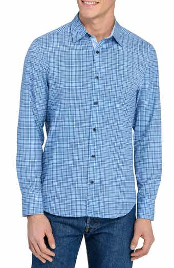 CONSTRUCT Houndstooth Plaid Stretch Button-Up Shirt