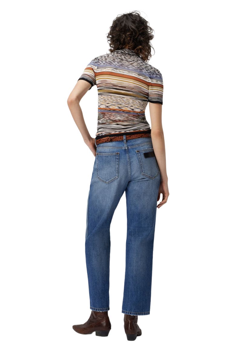 Mock Neck Sweater In Striped Knit, Alternate, color, Multicoloured