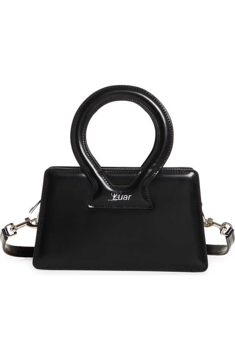 Luar Mini Ana Leather Top Handle Bag, Main, color, Black