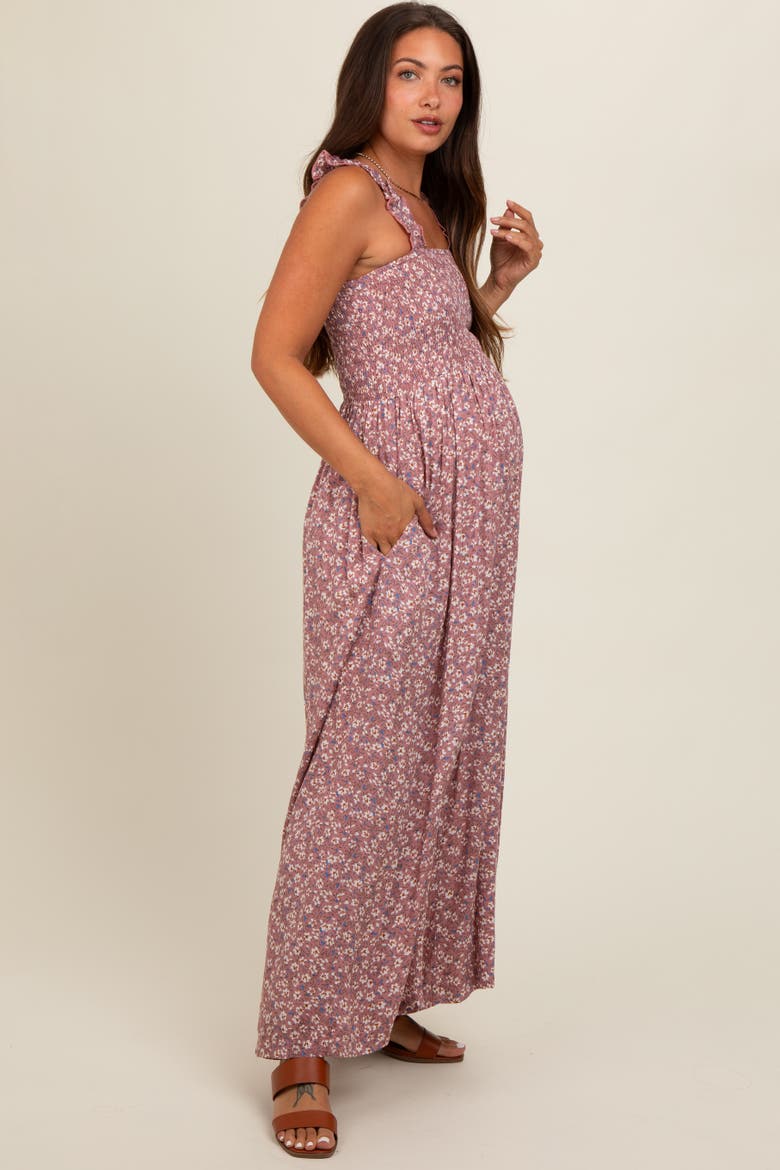 Floral Flowy Jumpsuit, Alternate, color, Mauve