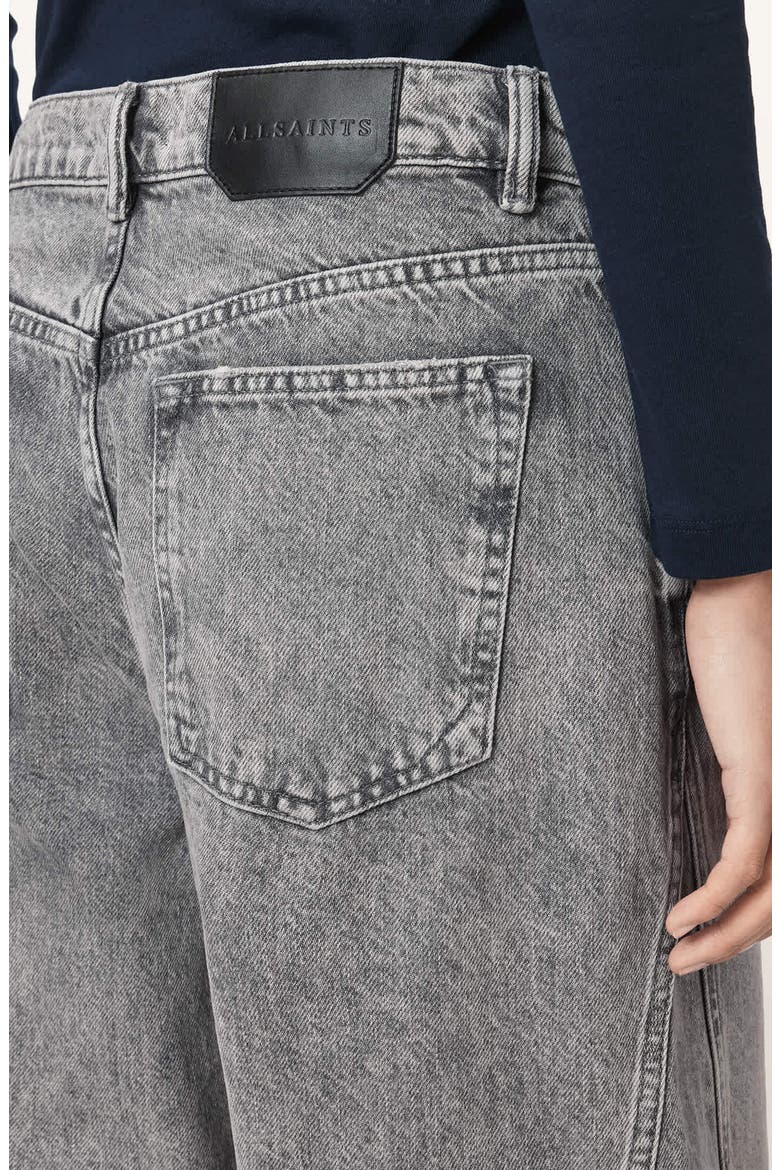 Fox High Waist Raw Hem Wide Leg Jeans, Alternate, color, WASHED GREY