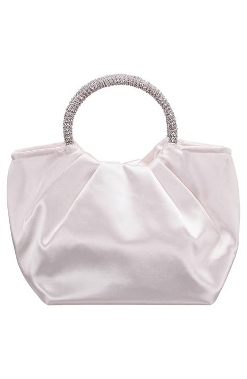 Nina Fancy Top Handle Clutch In Ivory