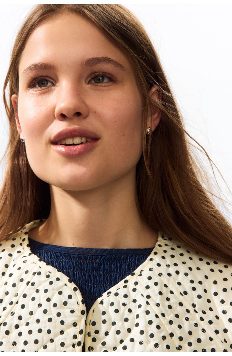 H&M Oversized Quilted Jacket, Alternate, color, Light Yellow/Dotted