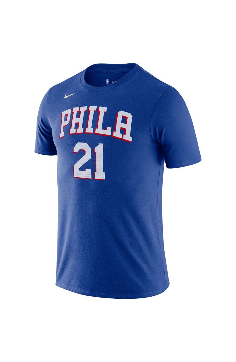 Nike Men's Nike Joel Embiid Royal Philadelphia 76ers Diamond Icon Name & Number T-Shirt, Alternate, color, 