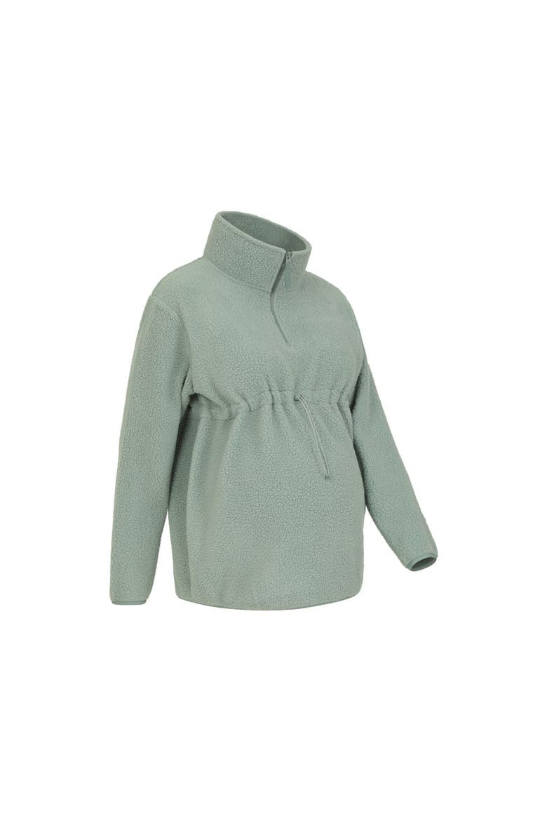 Cosy Fleece Half Zip Maternity Fleece Top, Alternate, color, Green
