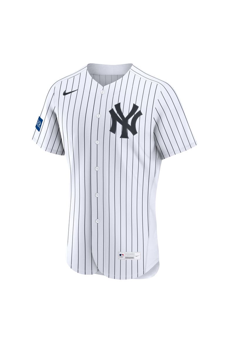Men's Nike Aaron Judge White New York Yankees Home Authentic Sponsor Patch Jersey, Alternate, color, White