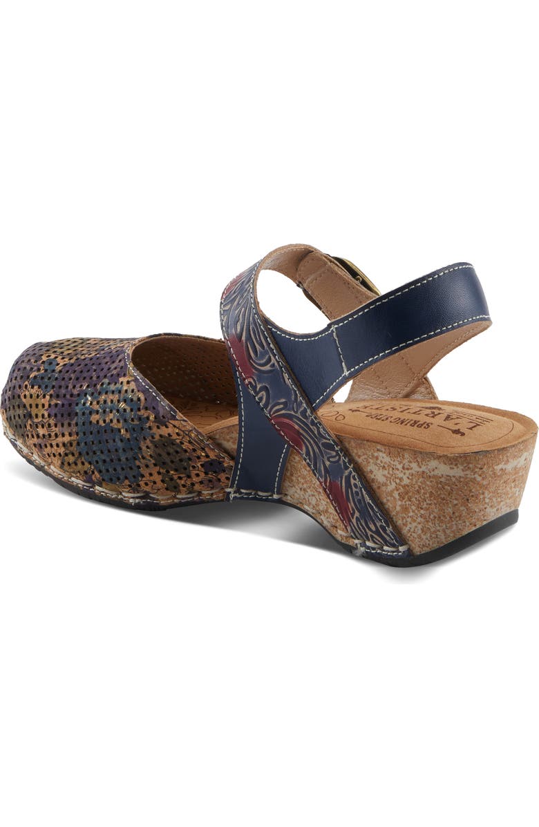L'Artiste by Spring Step Koraline Ankle Strap Clog, Alternate, color, Navy Multi