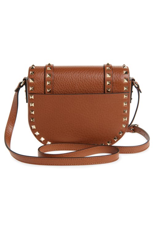 Valentino Rockstud Small Messenger Shoulder Bag In Brown