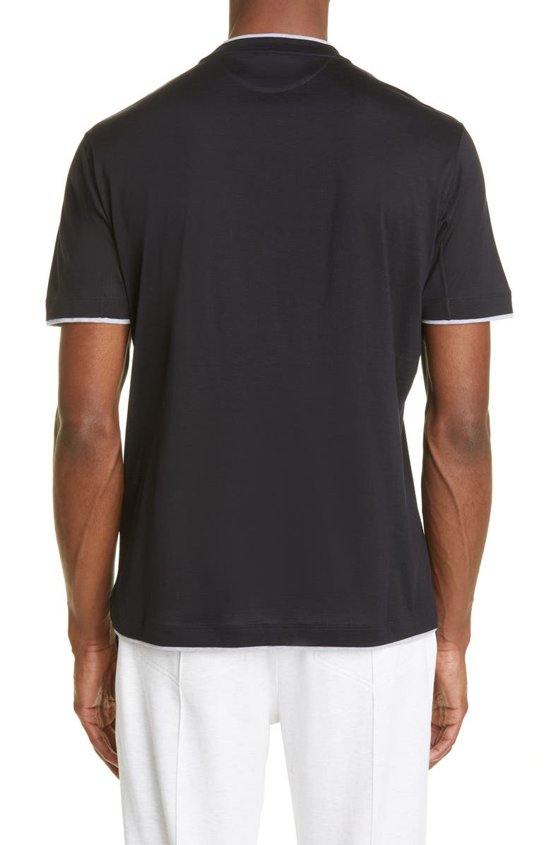 Brunello Cucinelli Men's Slim Fit Silk & Cotton T-Shirt, Alternate, color, 